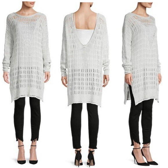 Free People Pretty in Pointelle Tunic/Sweater - Picture 5 of 7